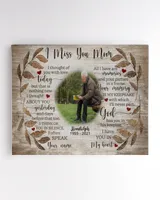 Personalized Custom I Miss You Mom Memorial Canvas Art FC84 Ready To Hang Landscape Canvas white 14x11in