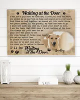 Personalized Custom Waiting At The Door I Was Just A Pup Dog Cat Pet Memorial Canvas Art Poster TTH 002 Ready To Hang Landscape Canvas white 14x11in
