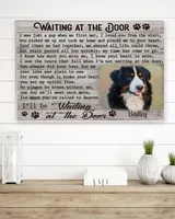 Personalized Custom Dog Pet Memorial Canvas Waiting At The Door Poem DC07 Ready To Hang Landscape Canvas white 14x11in