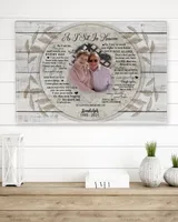 Personalized Custom As I Sit In Heaven With Photo Memorial Canvas Art FC53 Ready To Hang Landscape Canvas white 14x11in