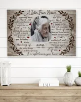 Personalized Custom A Letter From Heaven Memorial Canvas Art FC80 Ready To Hang Landscape Canvas white 14x11in