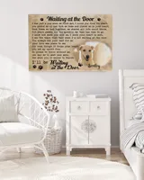 Personalized Custom Waiting At The Door I Was Just A Pup Dog Cat Pet Memorial Canvas Art Poster TTH 002 Ready To Hang Landscape Canvas white 14x11in