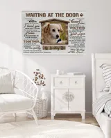 Personalized Custom Dog Pet Memorial Canvas Waiting At The Door Poem DC03 Ready To Hang Landscape Canvas white 14x11in