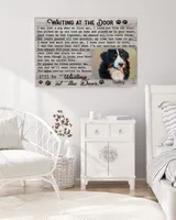 Personalized Custom Dog Pet Memorial Canvas Waiting At The Door Poem DC07 Ready To Hang Landscape Canvas white 14x11in