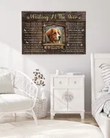 Personalized Custom Dog Pet Memorial Canvas Waiting At The Door Poem DC11 Ready To Hang Landscape Canvas white 14x11in