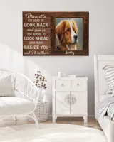 Personalized Custom When It Too Hard To Look Back Dog Cat Pet Memorial Canvas Art Poster DC37 Ready To Hang Landscape Canvas white 14x11in