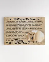 Personalized Custom Waiting At The Door I Was Just A Pup Dog Cat Pet Memorial Canvas Art Poster TTH 002 Ready To Hang Landscape Canvas white 14x11in