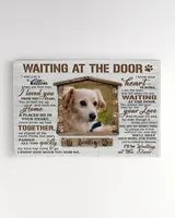 Personalized Custom Dog Pet Memorial Canvas Waiting At The Door Poem DC03 Ready To Hang Landscape Canvas white 14x11in