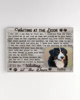 Personalized Custom Dog Pet Memorial Canvas Waiting At The Door Poem DC07 Ready To Hang Landscape Canvas white 14x11in