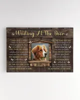 Personalized Custom Dog Pet Memorial Canvas Waiting At The Door Poem DC11 Ready To Hang Landscape Canvas white 14x11in