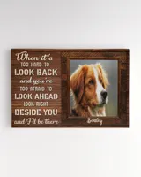 Personalized Custom When It Too Hard To Look Back Dog Cat Pet Memorial Canvas Art Poster DC37 Ready To Hang Landscape Canvas white 14x11in
