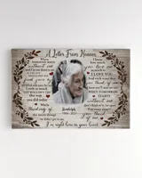 Personalized Custom A Letter From Heaven Memorial Canvas Art FC80 Ready To Hang Landscape Canvas white 14x11in