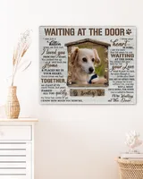 Personalized Custom Dog Pet Memorial Canvas Waiting At The Door Poem DC03 Ready To Hang Landscape Canvas white 14x11in