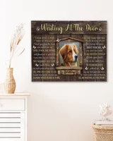 Personalized Custom Dog Pet Memorial Canvas Waiting At The Door Poem DC11 Ready To Hang Landscape Canvas white 14x11in