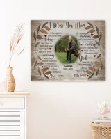 Personalized Custom I Miss You Mom Memorial Canvas Art FC84 Ready To Hang Landscape Canvas white 14x11in