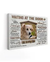 Personalized Custom Dog Pet Memorial Canvas Waiting At The Door Poem DC03 Ready To Hang Landscape Canvas white 14x11in