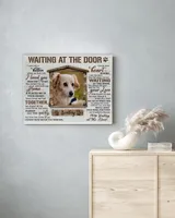 Personalized Custom Dog Pet Memorial Canvas Waiting At The Door Poem DC03 Ready To Hang Landscape Canvas white 14x11in