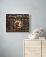 Personalized Custom Dog Pet Memorial Canvas Waiting At The Door Poem DC11 Ready To Hang Landscape Canvas white 14x11in