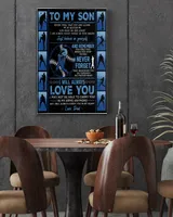Baseball  My Son Poster/Canvas Lovely Gifts to Son from Family Ready To Hang Portrait Canvas (3 sizes) white 16x24in