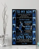 Baseball  My Son Poster/Canvas Lovely Gifts to Son from Family Ready To Hang Portrait Canvas (3 sizes) white 16x24in