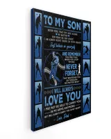 Baseball  My Son Poster/Canvas Lovely Gifts to Son from Family Ready To Hang Portrait Canvas (3 sizes) white 16x24in