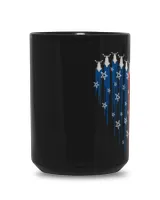 Red White Blue Heart Bobber Motorcycle Lovers Black Mug 15oz black 15oz