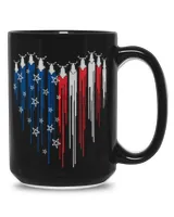 Red White Blue Heart Bobber Motorcycle Lovers Black Mug 15oz black 15oz