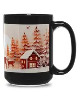 3D Christmas Mug Wrap 22 Black Mug 15oz black 15oz