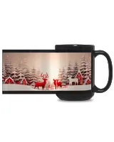 3D Christmas Mug Wrap 21 Black Mug 15oz black 15oz