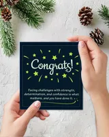 Congrats - Gift For Success - Wishing Message Card - Jewelry Gifts For Graduate, Work Anniversary, Good Result, Birthday, Job Promotion, Business, Carrier etc - Best Gift For Her or Him