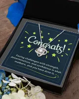 Congrats - Gift For Success - Wishing Message Card - Jewelry Gifts For Graduate, Work Anniversary, Good Result, Birthday, Job Promotion, Business, Carrier etc - Best Gift For Her or Him