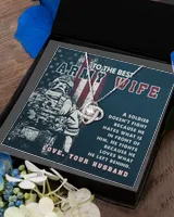 Jewelry Gift For Army Wife From Husband With Message Card - To The Best Army Wife Love Knot Silver Necklace no-gift-wrap standard-box