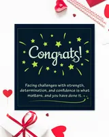 Congrats - Gift For Success - Wishing Message Card - Jewelry Gifts For Graduate, Work Anniversary, Good Result, Birthday, Job Promotion, Business, Carrier etc - Best Gift For Her or Him