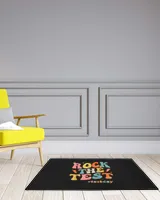 Rock The Test Testing Day Motivational Teacher Student Indoor Floor Mats black 18x24in