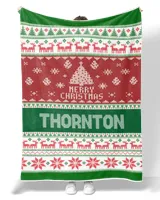 Merry Christmas Fleece Blanket, Personalized Christmas Blanket Gifts for Fbus04205 Thornton XMASBL01 Premium Mink Sherpa Blanket (60x80in) white 60x80in