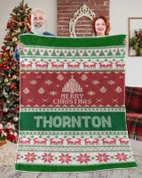 Merry Christmas Fleece Blanket, Personalized Christmas Blanket Gifts for Fbus04205 Thornton XMASBL01 Premium Mink Sherpa Blanket (60x80in) white 60x80in