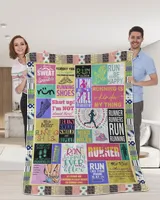 Running Blanket 04 Cozy Plush Fleece Blanket (60x80in) white 60x80in