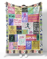 Running Blanket 04 Cozy Plush Fleece Blanket (60x80in) white 60x80in