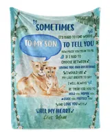 To My Son Lion Mom Love Cozy Plush Fleece Blanket (30x40in) white 30x40in