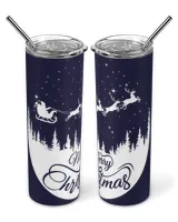 Merry Christmas Svg Winter Skinny Tumbler Skinny Tumbler navy 20oz