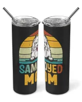 Samoyed Mom Skinny Tumbler black 20oz