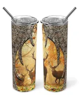 Skinny Tumbler Hunting Deer Camo Skinny Tumbler white 20oz