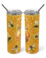 Skinny Tumbler Honey Bee Skinny Tumbler white 20oz