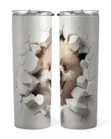 3D Pomeranian Tumbler Skinny Tumbler white 20oz
