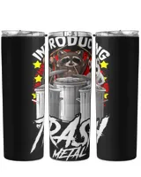 Funny Drummer Raccoons Funny Raccoon Playing Drums Rodent Band Drummer Skinny Tumbler black 20oz