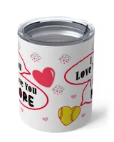 Valentine Mug- For Softball Lovers- Softball Mug Gifts Insulated Mug white 10oz