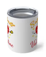 Softball Is My Valentine Mug- Valentine Mugs- Softball Mugs Insulated Mug white 10oz