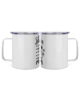 She is Mom, Funny She is Strong Brave Fearless Beautiful Lovely Mom Mother's Day Insulated Mug white 10oz