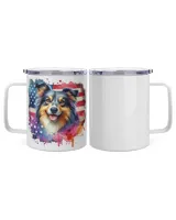 Rough Collie Insulated Mug white 10oz