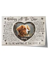 Personalized Custom Dog Pet Memorial Canvas Waiting At The Door Poem DC13 Satin Landscape Poster white 18x12in